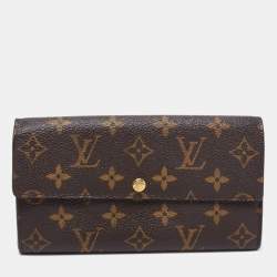 Pre Owned محفظة لوي فيتون سارا كانفاس مونوغرامي بني