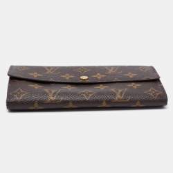 Pre Owned محفظة لوي فيتون سارا كانفاس مونوغرامي بني