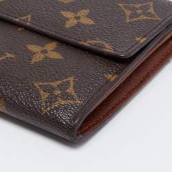 Pre Owned محفظة لوي فيتون سارا كانفاس مونوغرامي بني