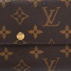 Pre Owned محفظة لوي فيتون سارا كانفاس مونوغرامي بني