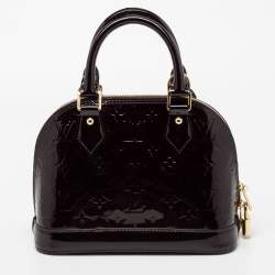 Pre Owned Louis Vuitton Amarante Monogram Vernis Alma BB Bag