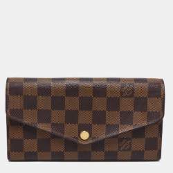 Pre Owned Louis Vuitton Damier Ebene Canvas Sarah Wallet