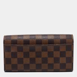 Pre Owned Louis Vuitton Damier Ebene Canvas Sarah Wallet