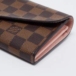 Pre Owned Louis Vuitton Damier Ebene Canvas Sarah Wallet
