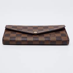 Pre Owned Louis Vuitton Damier Ebene Canvas Sarah Wallet