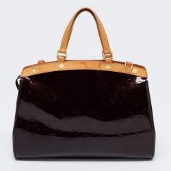 Pre Owned Louis Vuitton Amarante Monogram Vernis Brea MM Bag