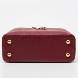 Pre Owned Louis Vuitton Burgundy Taurillon Leather And Python Mini Capucines Bag