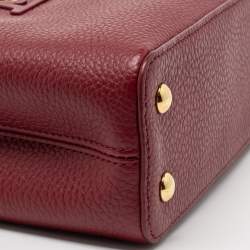 Pre Owned Louis Vuitton Burgundy Taurillon Leather And Python Mini Capucines Bag