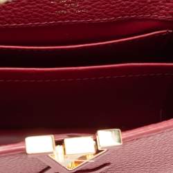 Pre Owned Louis Vuitton Burgundy Taurillon Leather And Python Mini Capucines Bag