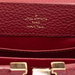 Pre Owned Louis Vuitton Burgundy Taurillon Leather And Python Mini Capucines Bag