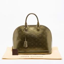 Pre Owned Louis Vuitton Vert Olive Monogram Vernis Leather Alma GM Bag