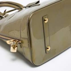 Pre Owned Louis Vuitton Vert Olive Monogram Vernis Leather Alma GM Bag
