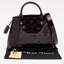 Pre Owned Louis Vuitton Amarante Monogram Vernis Montaigne BB Bag