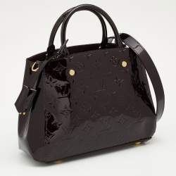 Pre Owned Louis Vuitton Amarante Monogram Vernis Montaigne BB Bag
