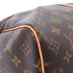 Pre Owned Louis Vuitton Brown Canvas Keepall Bandouliere 50 Duffel Bag 