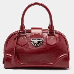 Pre Owned Louis Vuitton Rubis Epi Leather Bowling Montaigne GM Bag