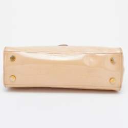 Pre Owned Louis Vuitton Blanc Corail Monogram Vernis Brea MM Bag