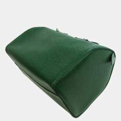Pre Owned Louis Vuitton Green Epi Leather Speedy 35 Satchel Bag 