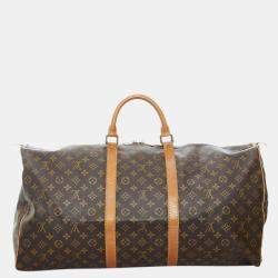 Pre Owned Louis Vuitton Brown Monogram Keepall 60 Bag