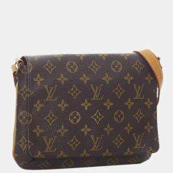 Pre Owned Louis Vuitton Brown Monogram Musette Tango Short Strap
