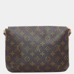 Pre Owned Louis Vuitton Brown Monogram Musette Tango Short Strap