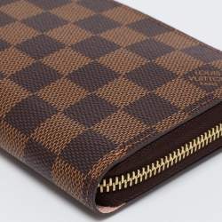 Pre Owned Louis Vuitton Damier Ebene Canvas Zippy Wallet