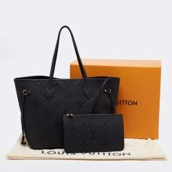 Louis Vuitton Black Monogram Giant Empreinte Leather Neverfull MM Bag