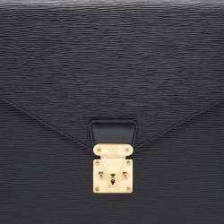 Pre Owned Louis Vuitton Black Epi Leather Serviette Conseiller Business Briefcase