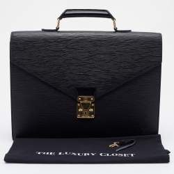 Pre Owned Louis Vuitton Black Epi Leather Serviette Conseiller Business Briefcase
