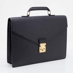 Pre Owned Louis Vuitton Black Epi Leather Serviette Conseiller Business Briefcase