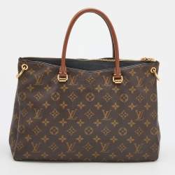 Pre Owned Louis Vuitton Black/Brown Monogram Canvas Pallas MM Bag