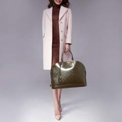 Pre Owned حقيبة لوي فيتون ألما فيرنيه مونوغرامي برونزي أخضر GM