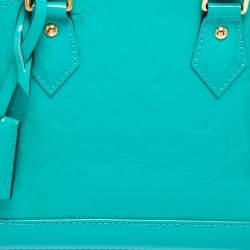 Pre Owned Louis Vuitton Bleu Lagon Monogram Vernis Alma BB Bag