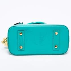 Pre Owned Louis Vuitton Bleu Lagon Monogram Vernis Alma BB Bag