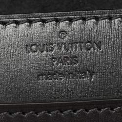 Pre Owned حقيبة كلتش لوي فيتون لويس جلد أسود مزخرفة كريستال