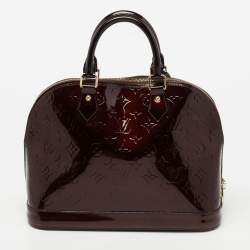 Pre Owned Louis Vuitton Amarante Monogram Vernis Leather Alma PM Bag