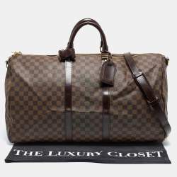 Pre Owned Louis Vuitton Damier Ebene Canvas Keepall Bandouliere 55 Bag