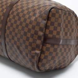 Pre Owned Louis Vuitton Damier Ebene Canvas Keepall Bandouliere 55 Bag