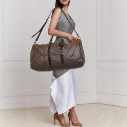 Pre Owned Louis Vuitton Damier Ebene Canvas Keepall Bandouliere 55 Bag
