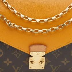 مملوكة مسبقًا حقيبة لوي فيتون بالاس جلد وكانفاس مونوغرامي زعفراني بسلسلة