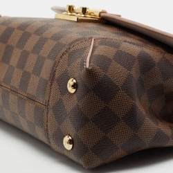 Pre Owned Louis Vuitton Rose Ballerine Damier Ebene Canvas Caissa Flap Bag