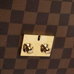 Pre Owned Louis Vuitton Rose Ballerine Damier Ebene Canvas Caissa Flap Bag