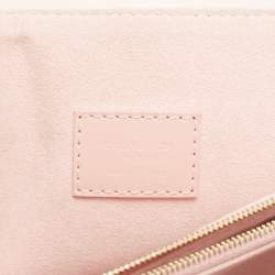 Pre Owned Louis Vuitton Rose Ballerine Damier Ebene Canvas Caissa Flap Bag