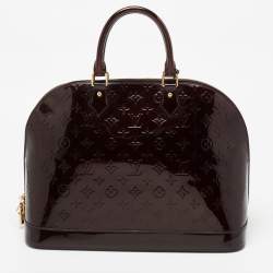 Pre Owned Louis Vuitton Amarante Monogram Vernis Alma GM Bag