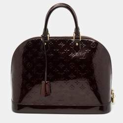 Pre Owned Louis Vuitton Amarante Monogram Vernis Alma GM Bag