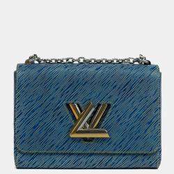 Louis Vuitton Twist MM Blue Denim Epi Leather Shoulder Bag
