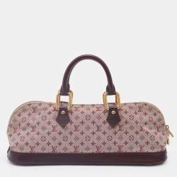 Pre Owned Louis Vuitton Cherry Monogram Mini Lin Horizontal Alma Bag