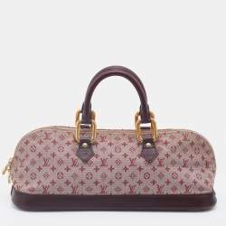 Pre Owned Louis Vuitton Cherry Monogram Mini Lin Horizontal Alma Bag