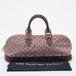 Pre Owned Louis Vuitton Cherry Monogram Mini Lin Horizontal Alma Bag