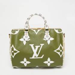 Pre Owned Louis Vuitton Kaki/Beige Monogram Giant Canvas Speedy Bandouliere 30 Bag